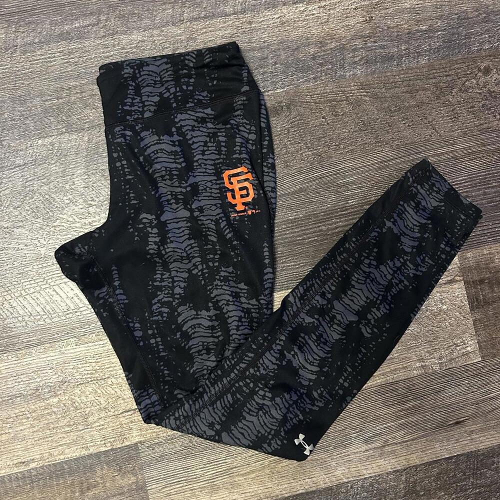 Under Armour Women’s M Leggings Gray Black Pattern SF Giants Logo Athletic